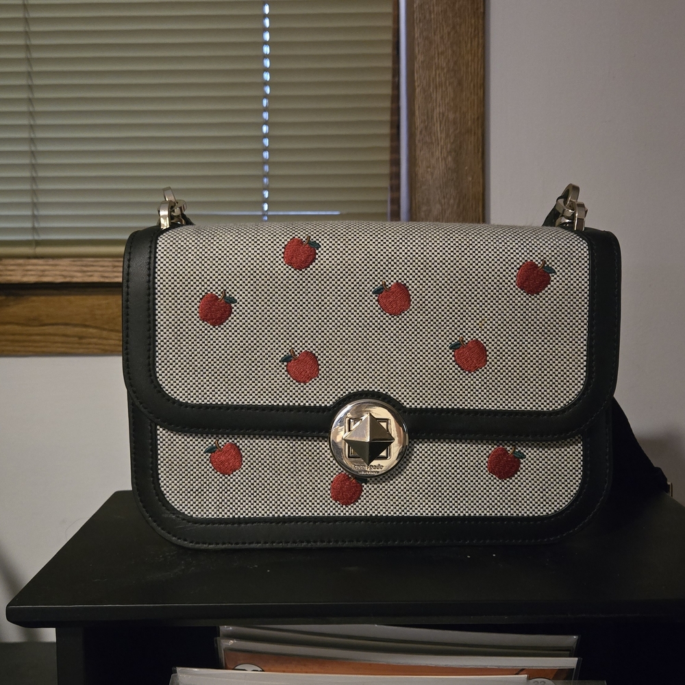 Black and White Designer Women's Bag with Red Accents